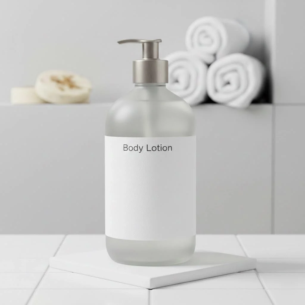 Woman applying scented body lotion to her arm