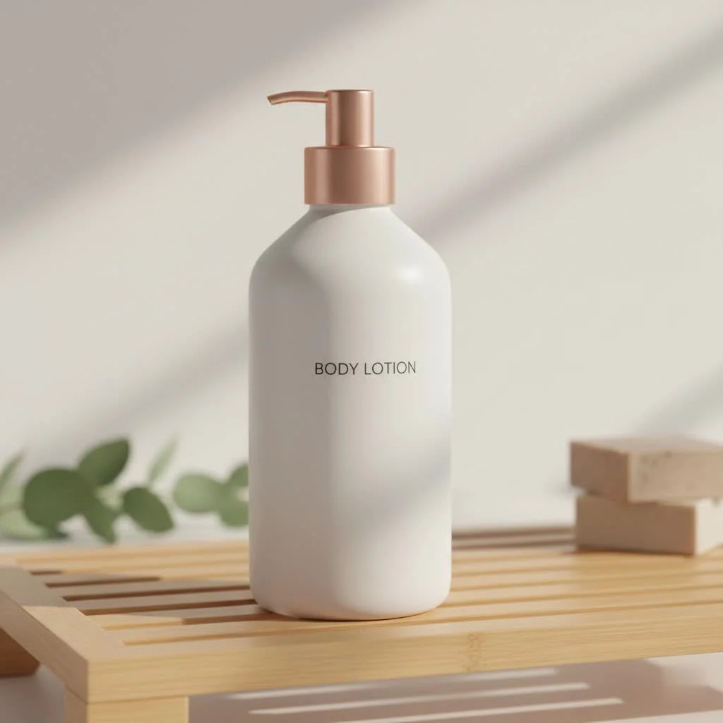 Woman applying body lotion to her arm